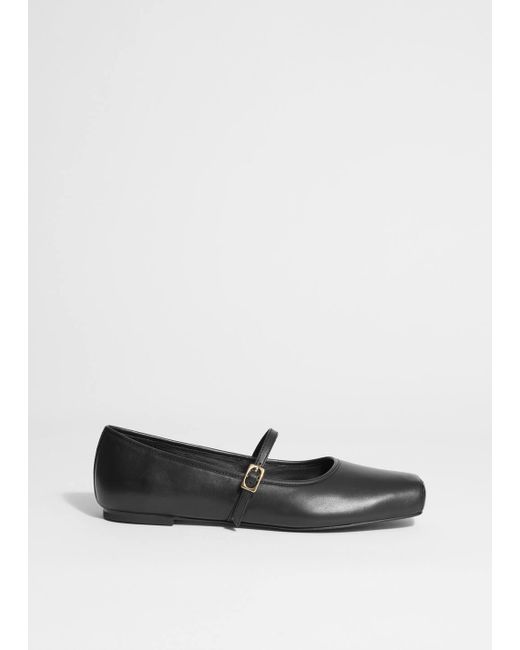 & Other Stories White Square-Toe Ballet Flats