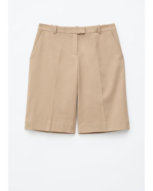 & Other Stories Natural Tailored Knee-Length Shorts