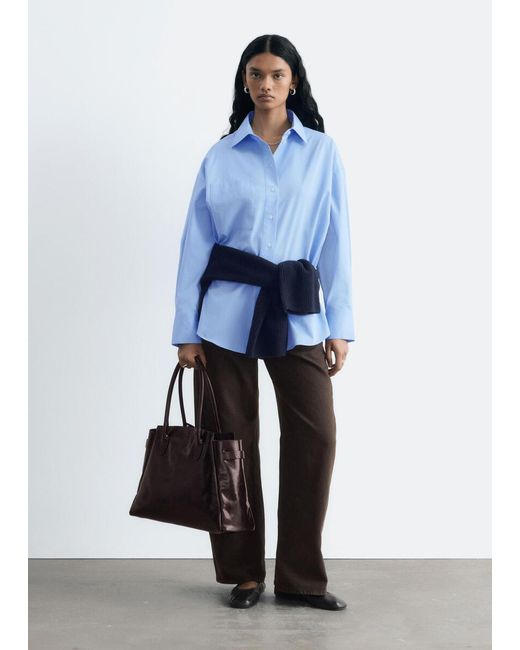 & Other Stories Blue Oversized Cotton Shirt