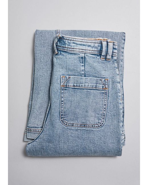 & Other Stories Blue Flared Patch-pocket Jeans
