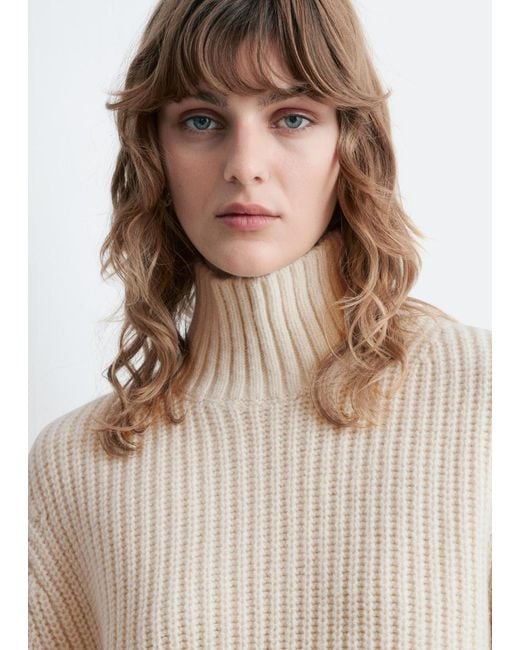& Other Stories Natural Cropped Turtleneck Jumper