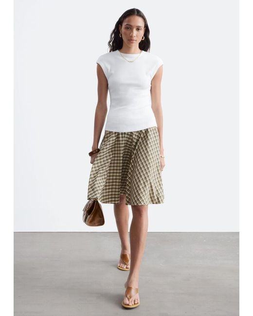 & Other Stories White Open-Back Ribbed Top