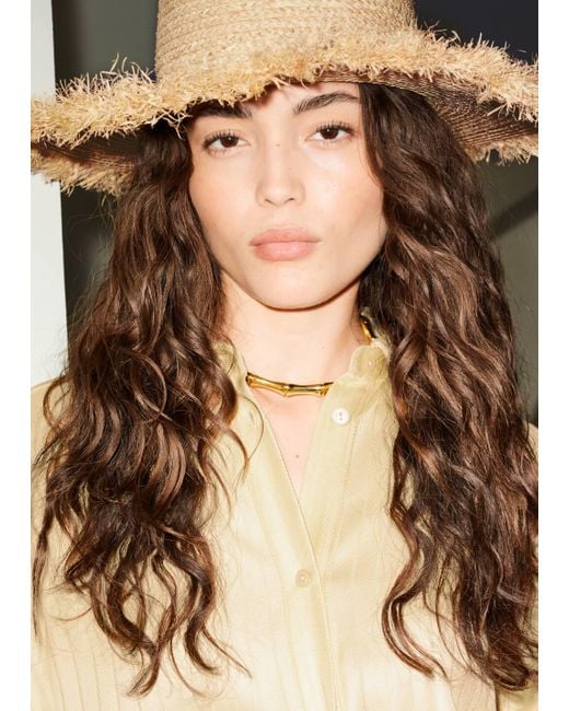 & Other Stories Natural Frayed Raffia Hat