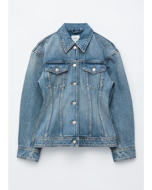 & Other Stories Blue Sculpted Denim Jacket