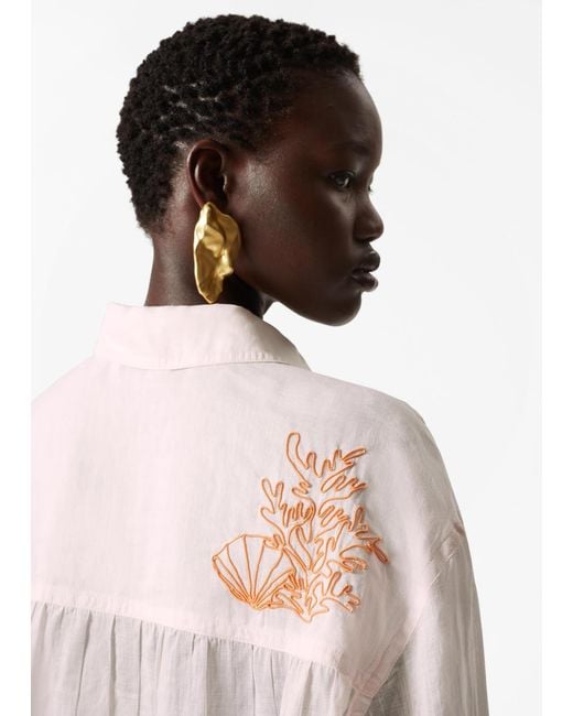 Chemise En Ramie Brodée & Other Stories en coloris Pink