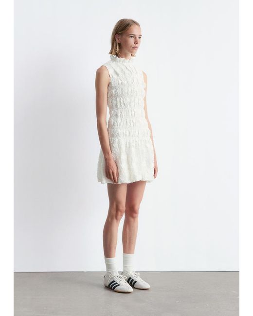 & Other Stories White Smock Mini Dress