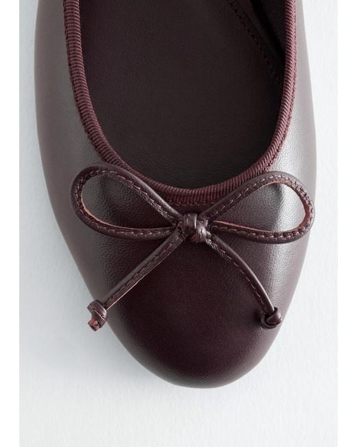 & Other Stories White Leather Ballet Flats