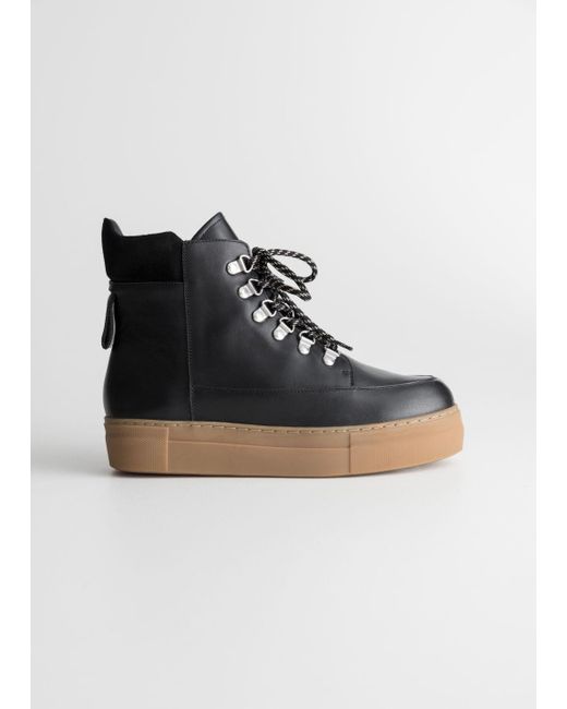 other stories lace up leather boots