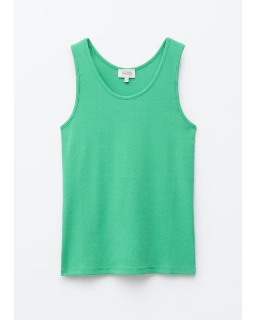 & Other Stories Green Ribbed Cotton Tank Top