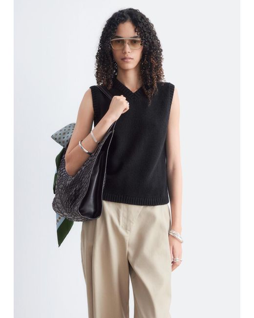 & Other Stories Blue Wool-Cotton Knitted Vest