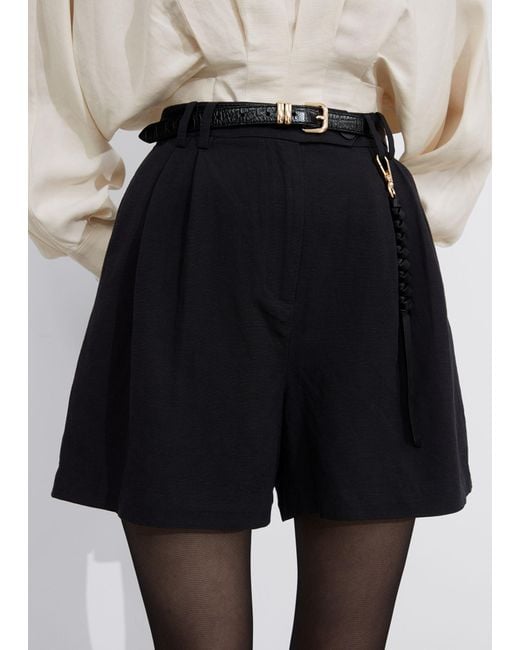 & Other Stories White Tailored Shorts