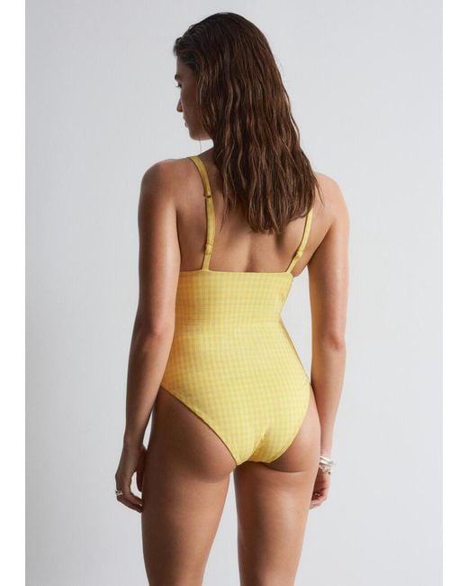 & Other Stories Multicolor V-Neck Swimsuit
