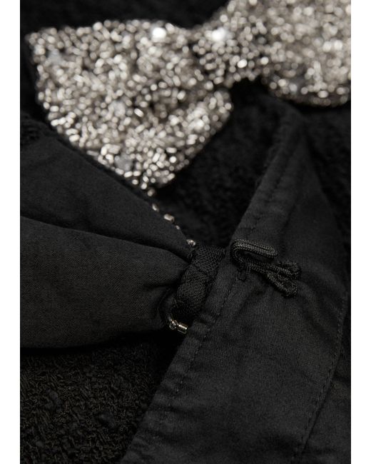 & Other Stories Black Sparkling-bow Tweed Jacket