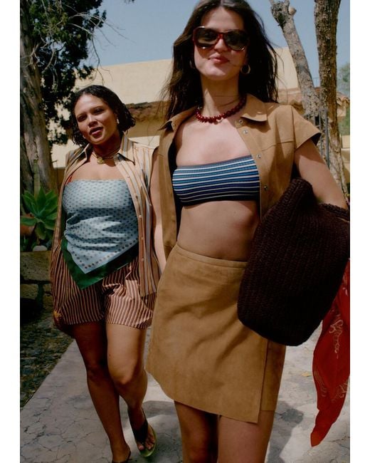 & Other Stories White Suede Mini Skirt