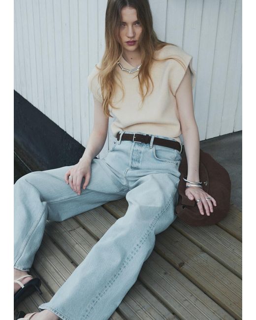 & Other Stories White Barrel-Leg Jeans