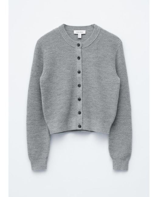 & Other Stories Gray Rib-Knit Cardigan