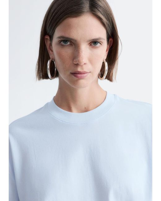 & Other Stories Blue Oversized Cotton T-Shirt