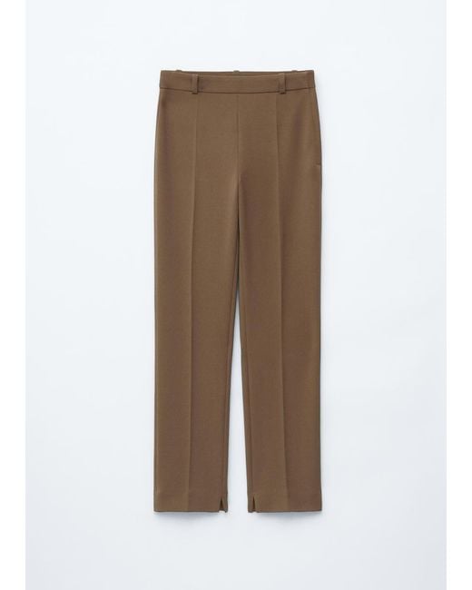& Other Stories White Slim-Leg Press-Crease Trousers