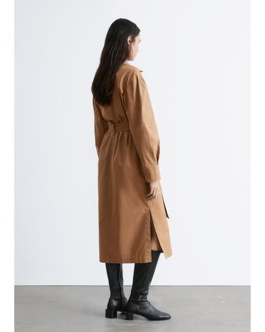 & Other Stories White Belted Midi Dress