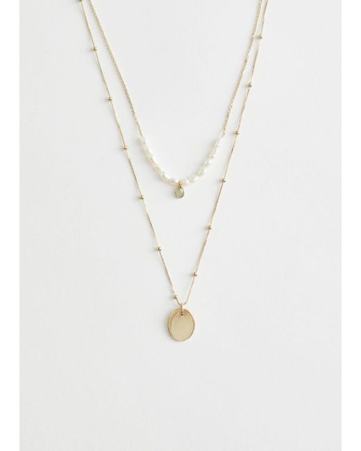 \u0026 Other Stories Duo Chain Pearl Pendant 