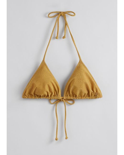 & Other Stories Metallic Glitzerndes Triangel-Bikinioberteil
