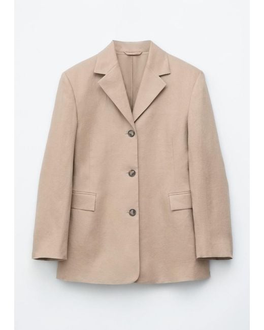 & Other Stories Natural Tapered Linen Blazer