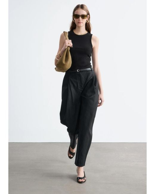 & Other Stories Black Fitted Tank Top