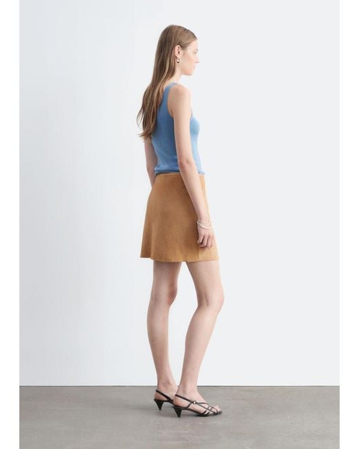 & Other Stories White Suede Mini Skirt