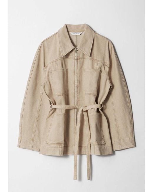 & Other Stories Natural Belted Denim Jacket