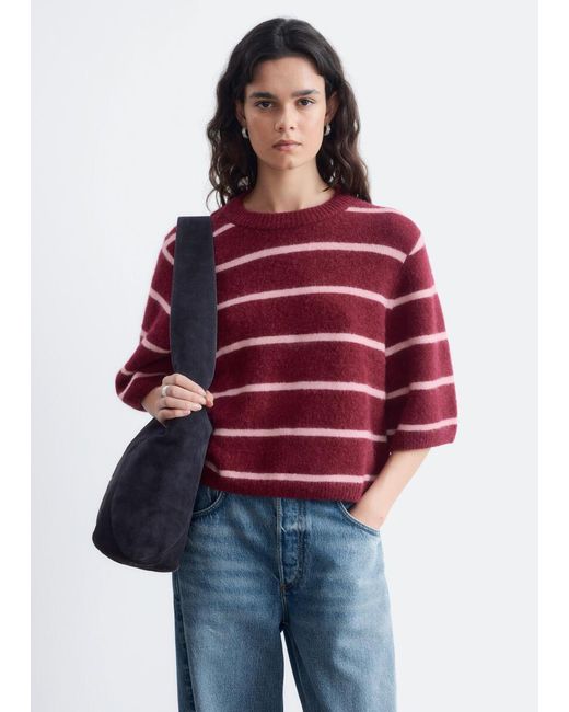 & Other Stories Red Alpaca-Blend Knitted T-Shirt