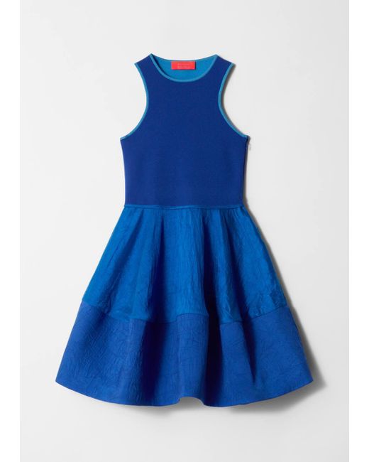 & Other Stories Blue Flared Mini Dress