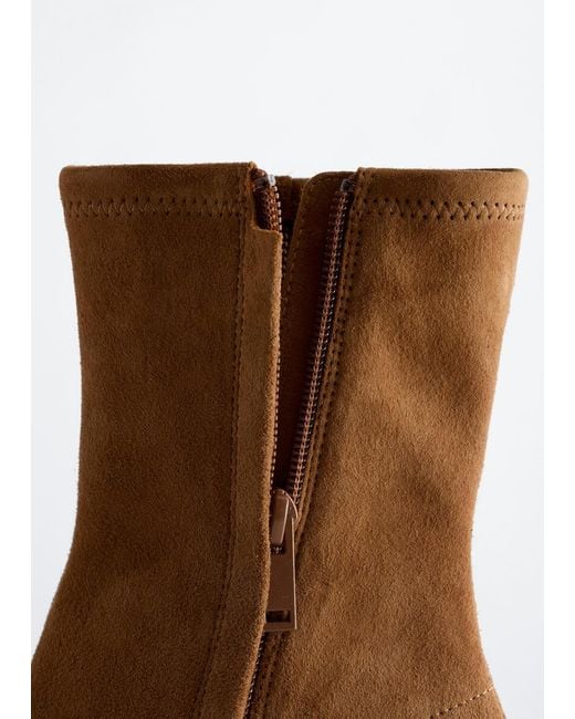 & Other Stories Brown Leather Sock Boots