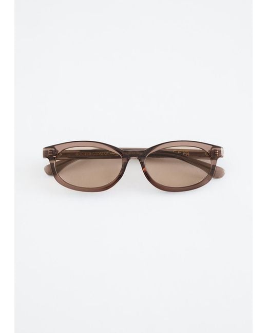 & Other Stories White Narrow Rectangle Sunglasses