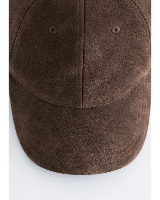 & Other Stories Brown Suede Baseball Cap