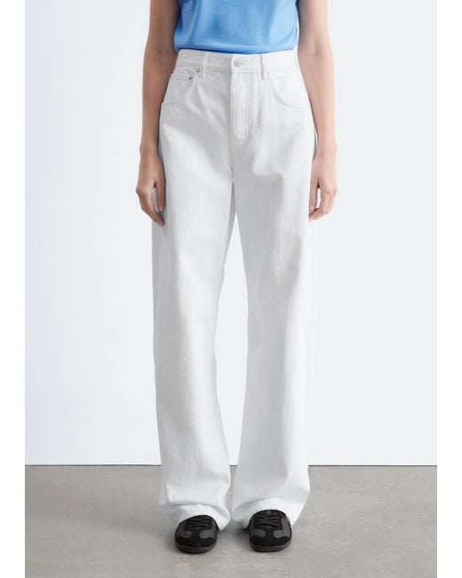 & Other Stories White Barrel-Leg Jeans