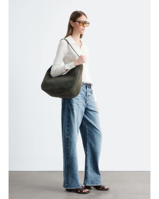 & Other Stories White Pointelle Rib Polo Shirt