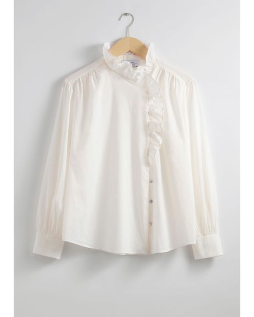 & Other Stories White Frilled Blouse