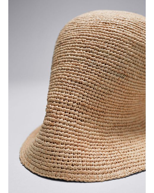 & Other Stories Natural Woven Raffia Bucket Hat