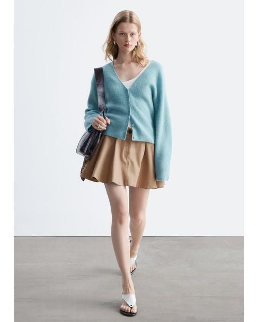 & Other Stories Blue Alpaca-Blend Cardigan