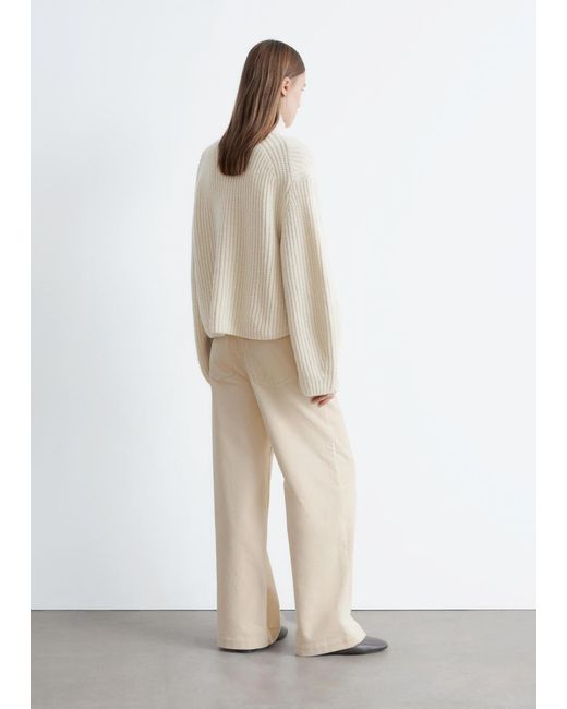 & Other Stories Natural Wide-Leg Corduroy Trousers