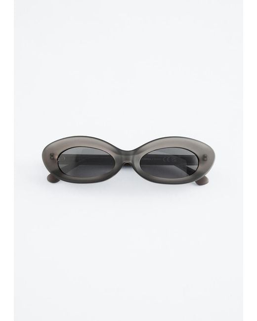 & Other Stories Brown Sculpted Oval Sunglasses