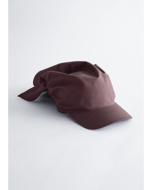 & Other Stories Brown Cotton Scarf Cap