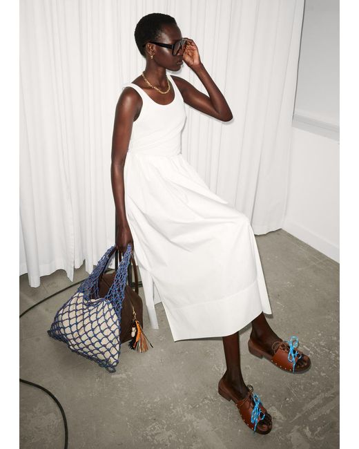 & Other Stories Brown Lace-Up Clog Sandals