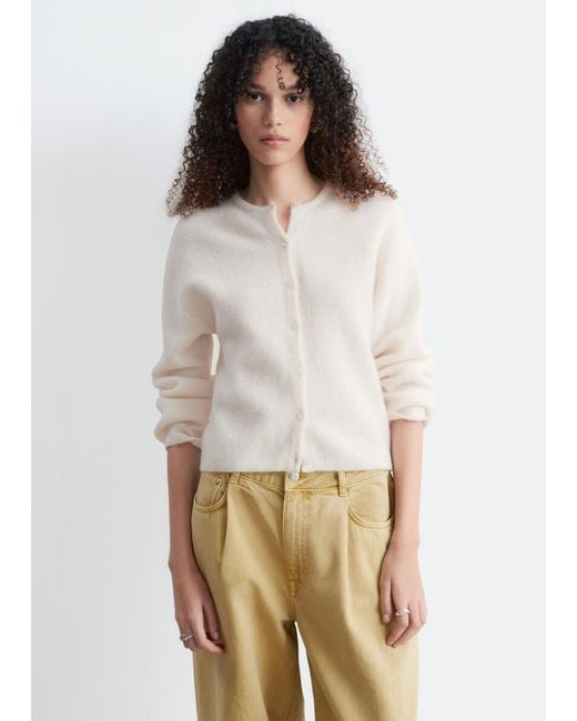 & Other Stories White Alpaca-Blend Knitted Cardigan