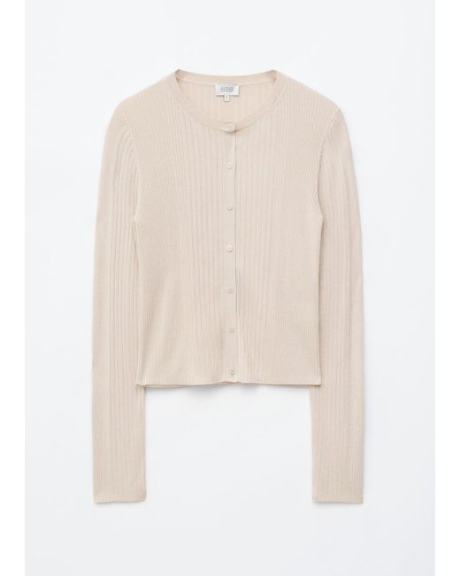 & Other Stories White Rib-Knit Cardigan