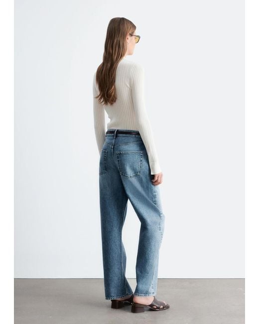 & Other Stories White Pointelle Rib Polo Shirt