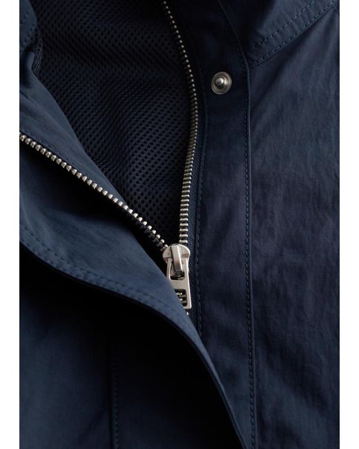 & Other Stories Blue Stand-Collar Drawstring Jacket