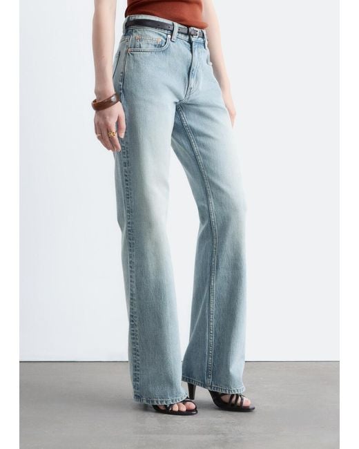 & Other Stories White Mid-Waist Bootcut Jeans