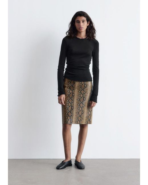 & Other Stories Black Long-Sleeve Wool Top