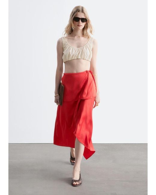 & Other Stories Layered Panel Wrap Skirt